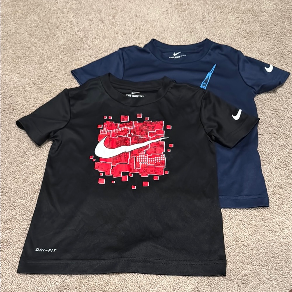 Nike Kids' Black and Blue Dri-FIT T-Shirts